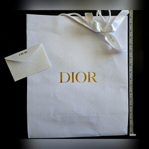 Dior White Gift Bag with Gold Logo